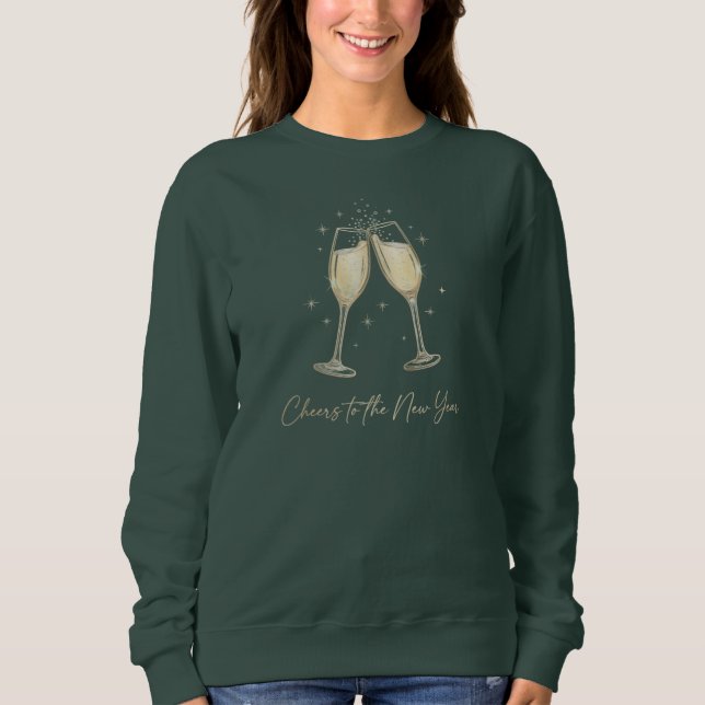 Moletom Cheers to the New Year Elegant Champagne Glasses (Frente)