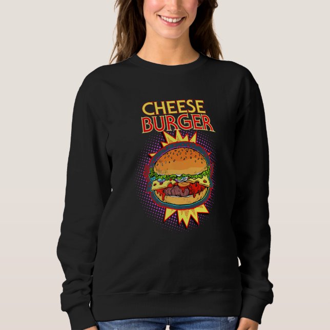 Moletom Cheeseburger francês Fry Hamburger Comida Flash (Frente)