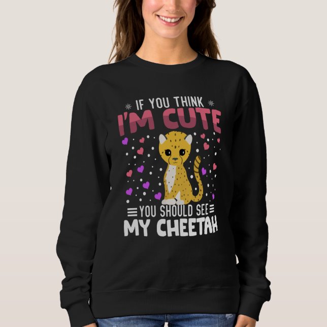 Moletom Cheetah Heart Valentine's Day Animal For Womens Ki (Frente)