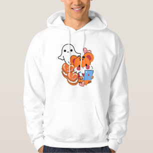 Moletom Cheetah Laranja Kawaii com Macarons de Coração e F