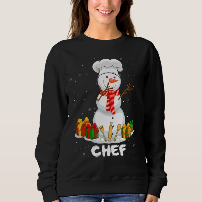 Moletom Chef Christmas Funny Snowman Xmas Holiday Pajamas (Frente)