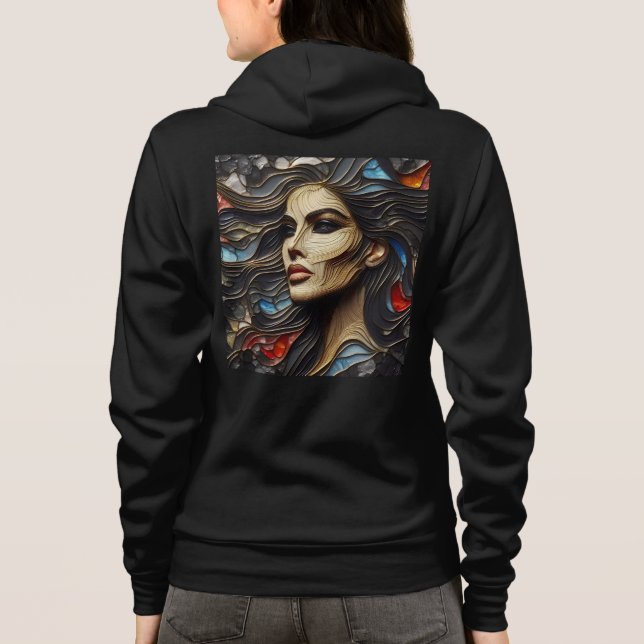 Moletom Cheio Bella+Canvas-Zip Sweatshirts com trabalho de (Verso)