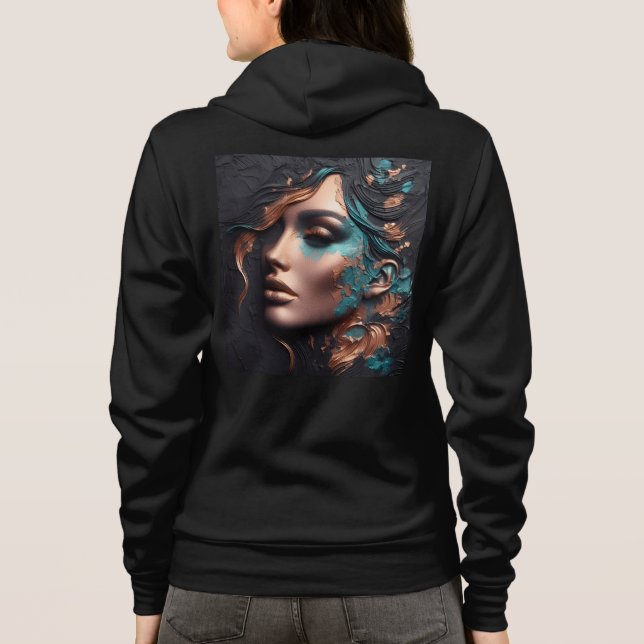 Moletom Cheio Bella+Canvas-Zip Sweatshirts com trabalho de (Verso)