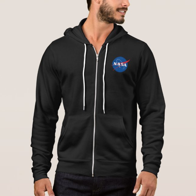 Moletom Cheio da NASA Icônica - Zip Eclipse Black Hoodie (Frente)