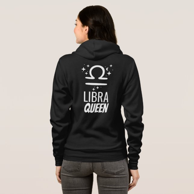 Moletom Cheio da Rainha Libra das Mulheres - Zip Hoodie (Parte Traseira Completa)