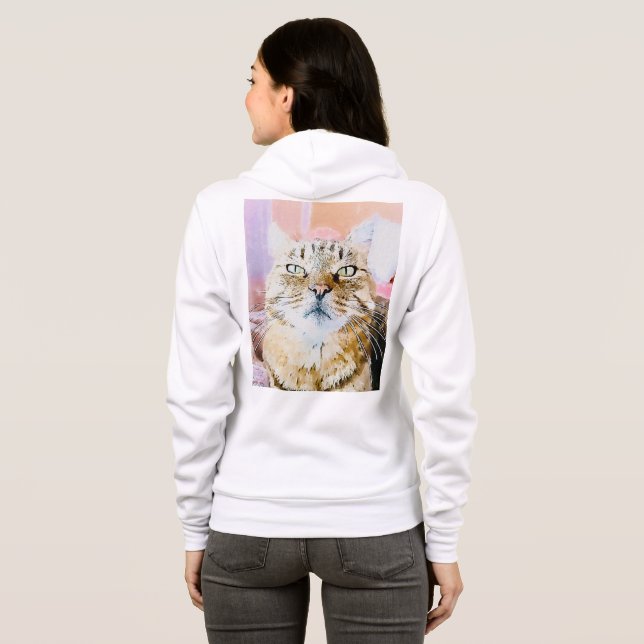 Moletom Cheio de Gato Chic-Zip Hoodie - Estilo Felino em I (Parte Traseira Completa)