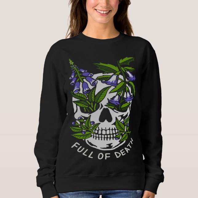 Moletom Cheio de Morte  Botânica de Crânio (Frente)