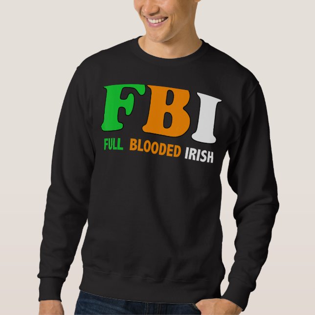 Moletom Cheio do Fbi do Dia de São Patrício com carga irla (Frente)