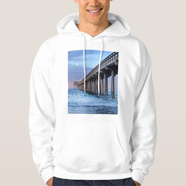 Moletom Cheio lua sobre o cais, Califórnia (Frente)