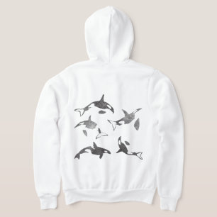 Moletom Cheio Orca Zip Up Grunge Back Design Hoodie
