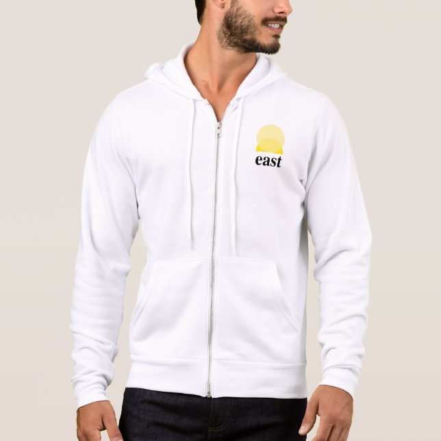 Moletom Cheio-Zip Hoodie de branco (Frente)