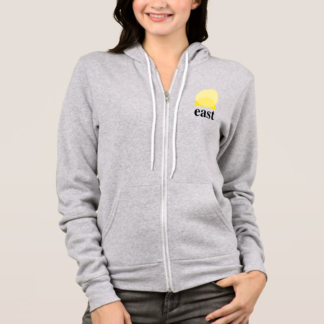 Moletom Cheio-Zip Hoodie, feminino, em Heather Atlética (Frente)