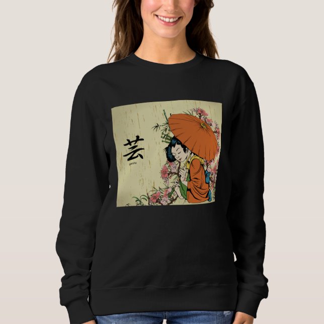 Moletom Cherry Blossom Japanese Geisha Girl (Frente)