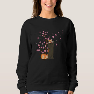 Moletom Cherry Blossom Red Panda Animal Japonês Sakura Fl