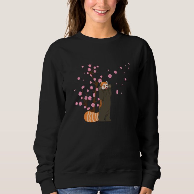 Moletom Cherry Blossom Red Panda Animal Japonês Sakura Fl (Frente)