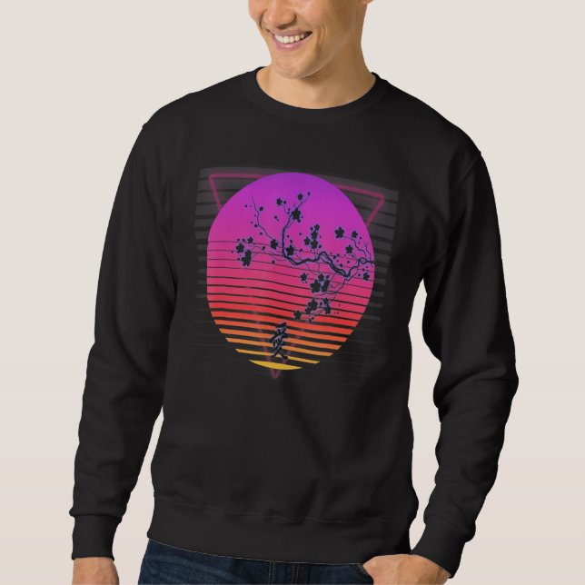 Moletom Cherry Blossom Tree Art Japanese Retro Vaporwave 8 (Frente)