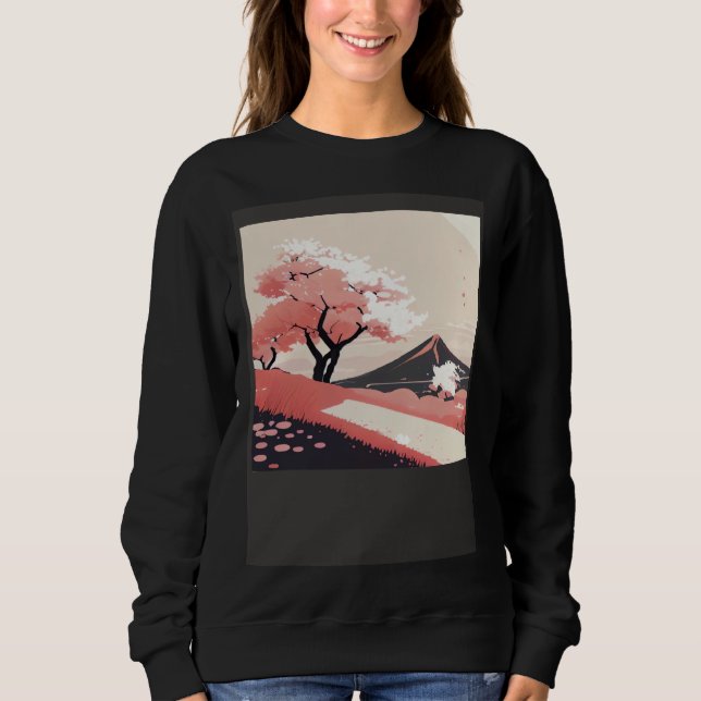 Moletom Cherry Blossom trees pink shades of countryside hi (Frente)