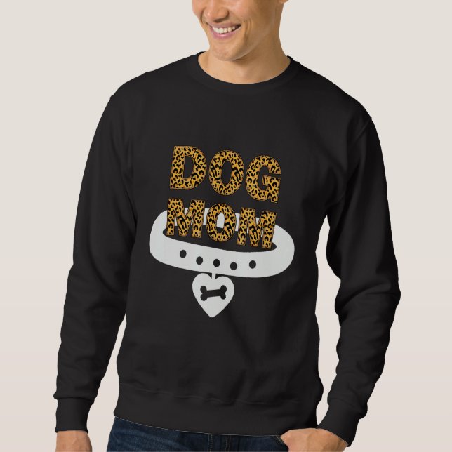 Moletom Chetah Print Dog Mom Design, Cute Dog Mom Shirt (Frente)