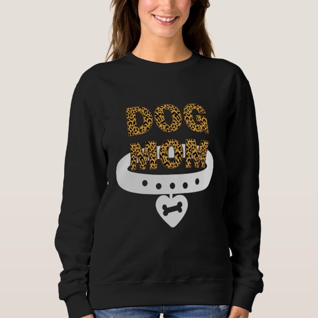 Moletom Chetah Print Dog Mom Design, Cute Dog Mom Shirt (Frente)