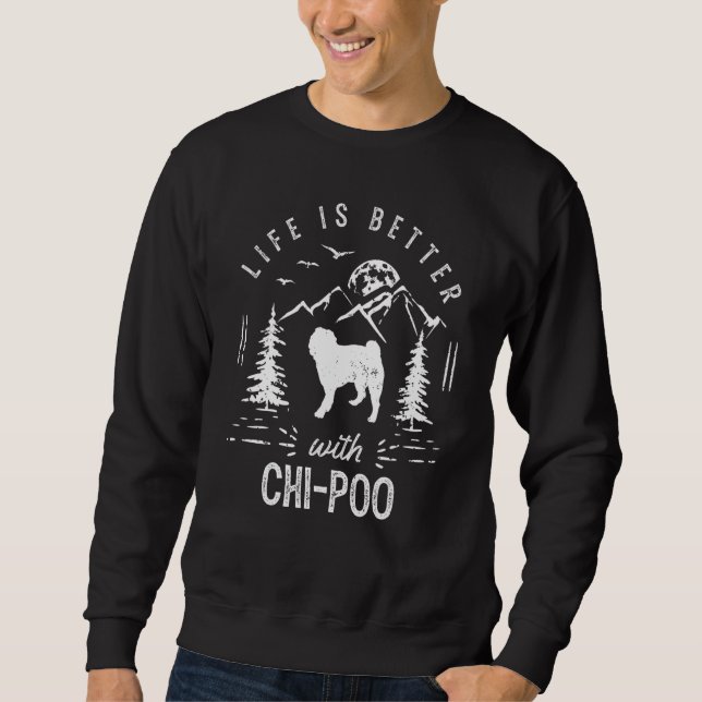Moletom Chi Poo Life Melhor Mãe Pai Cão (Frente)