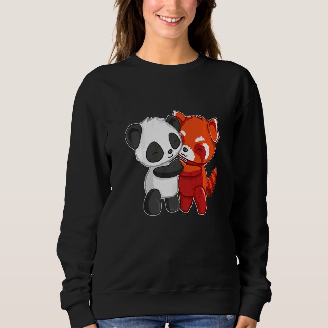 Moletom Chibi Panda Bear Abraça Crianças Vermelhas Panda C (Frente)