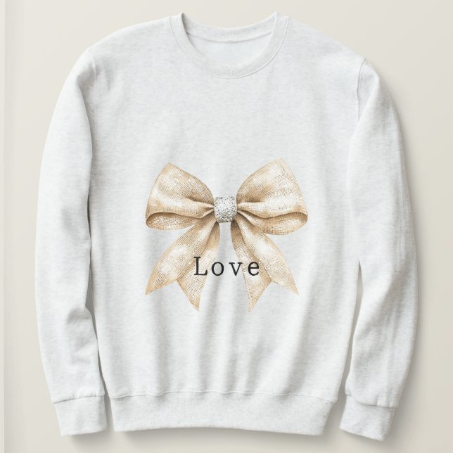 Moletom Chic Cream Silver Glam Arco Love (Frente do Design)