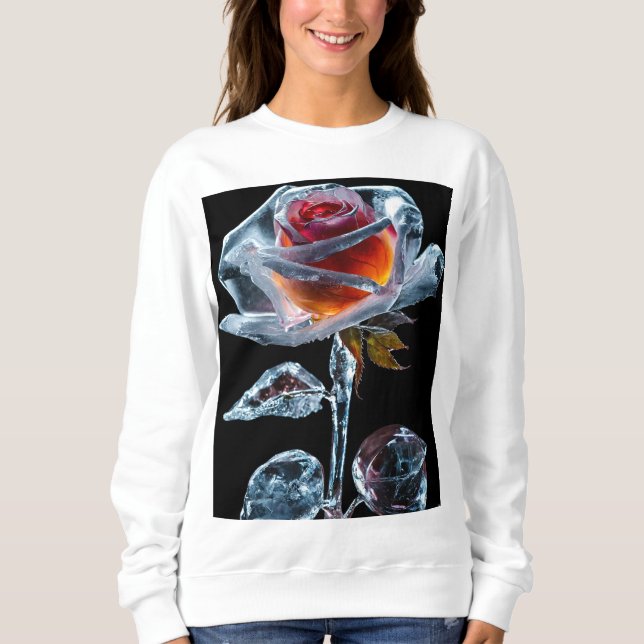 Moletom "Chic Floral Elegance: Design-T-Shirt Rosa feminin (Frente)