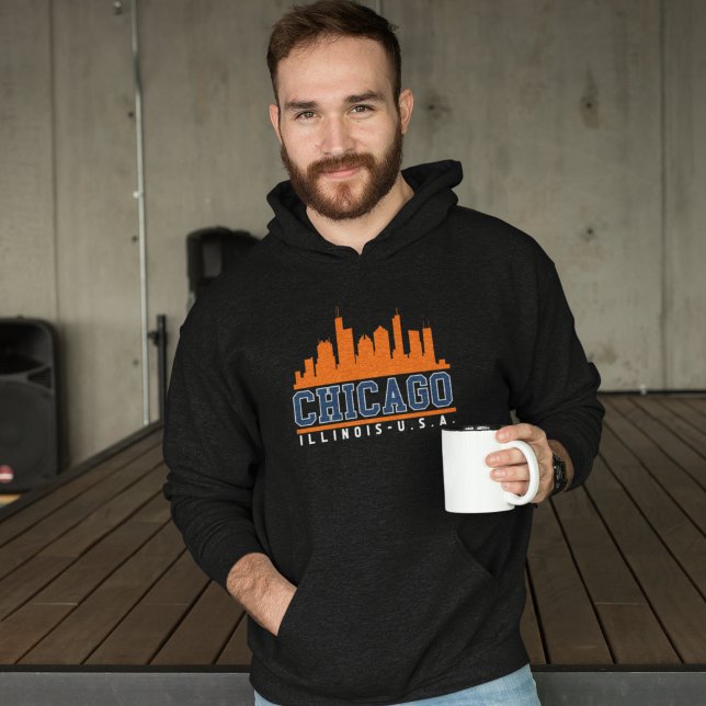Moletom Chicago, Illinois Iconic Skyline (Criador carregado)