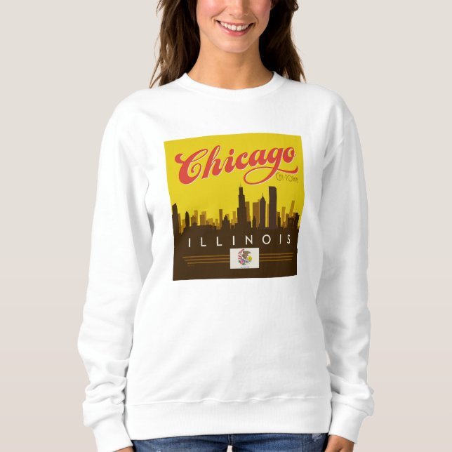 Moletom Chicago Illinois Skyline (Frente)