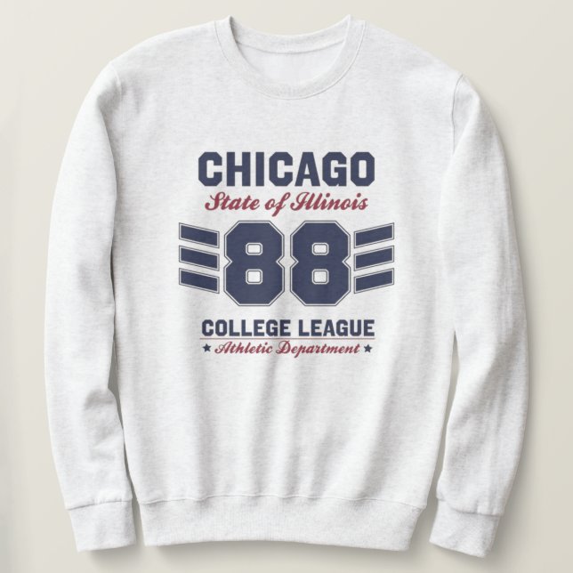 MOLETOM CHICAGO ILLINOIS VARSITY SCRIPT CLASSIC SPORTS JER (Frente do Design)