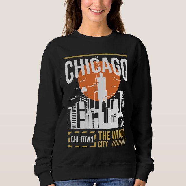 Moletom Chicago USA Chicago Skyline I Love Chicago Chi Tow (Frente)