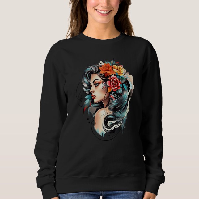 Moletom Chicano Girl Mexico Flowers Death Pretty 8 (Frente)