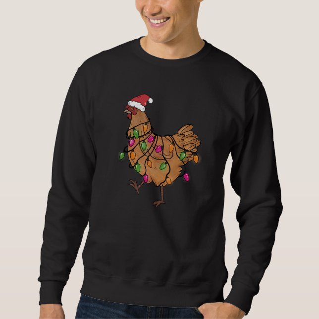 Moletom Chicken Christmas Santa  Christmas Lights Chicken (Frente)