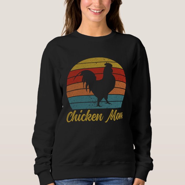 Moletom Chicken Mom Retro Chicken Owner Chicken  Chicken M (Frente)