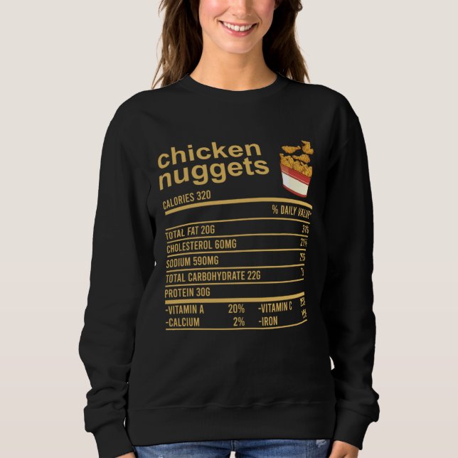 Moletom Chicken Nuggets Nutrition Facts Apparel  Thanksgiv (Frente)