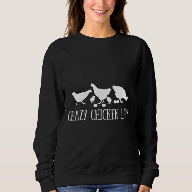 Moletom Chicken Womens Crazy Chicken Lady   (Frente)