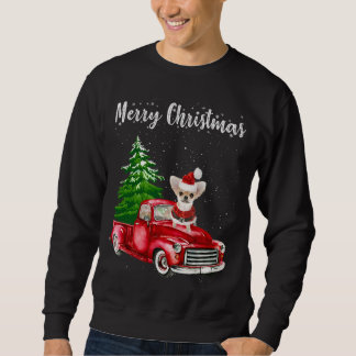 Moletom Chihuahua Caminhão Vermelho Feliz Cachorro de Nata
