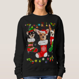 Moletom Chihuahua Christmas Lights Gift Engraçado Xmas Dog