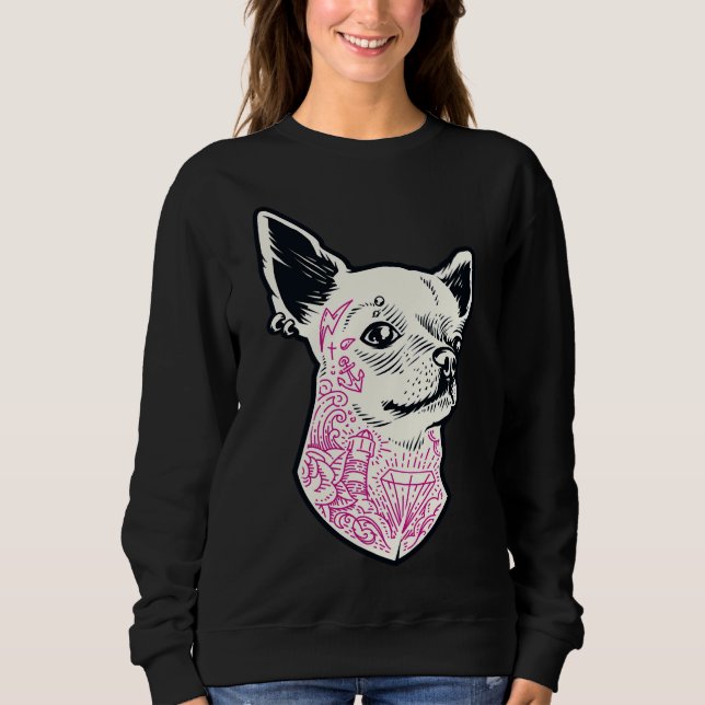 Moletom Chihuahua com Tatuagens (Frente)