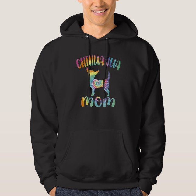 Moletom Chihuahua Dog Cute Rainbow Tie Dye Mãe (Frente)