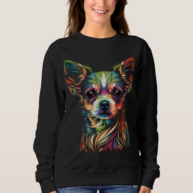 Moletom Chihuahua Face Cute Colorful Beautiful  Dog (Frente)