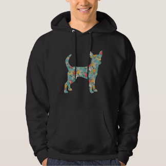 Moletom Chihuahua Flower Silhouette Floral Dog