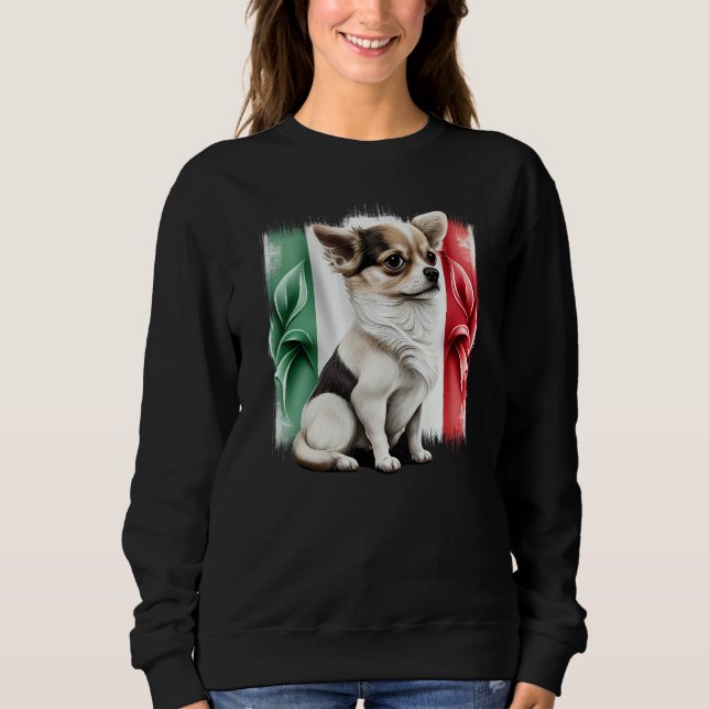 Moletom Chihuahua  Italy Flag Italian  Dog Souvenir Pizza  (Frente)