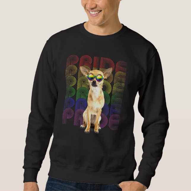 Moletom Chihuahua Lgbt Q Bandeira Orgulho gay Lgbt M (Frente)