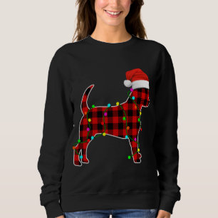Moletom Chihuahua Lights Red Xadrez Puppy Santa Hat Christ