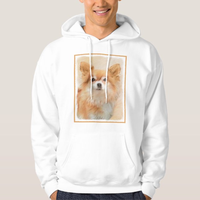 Moletom Chihuahua Pintura De Cachorro De Cabelo Longo (Frente)