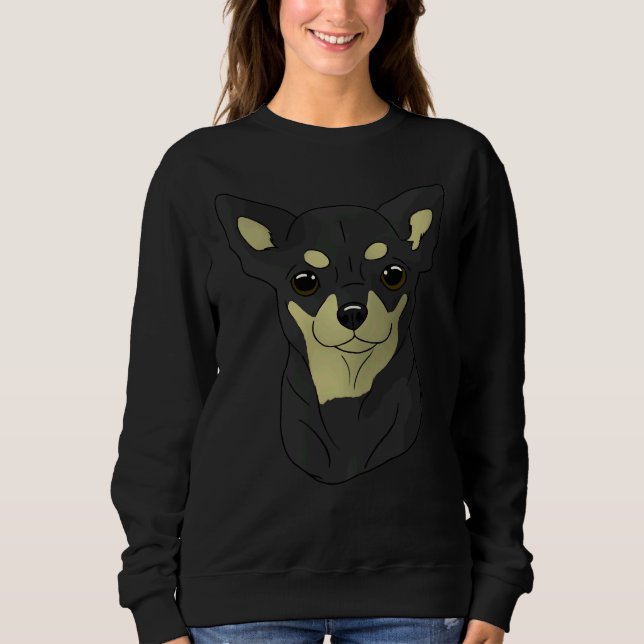 Moletom Chihuahua Sh Black E Tan (Frente)