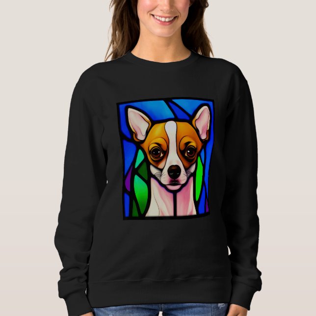 Moletom Chihuahua - Stained Glass Pop Art Premium_5 (Frente)