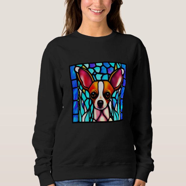 Moletom Chihuahua - Stained Glass Pop Art Premium_8 (Frente)