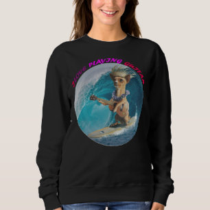 Moletom Chihuahua surfando tocando lindos adesivos de viol